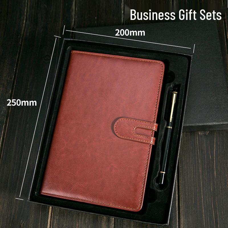 Custom Logo Faux Leather Buckle Business Notebook