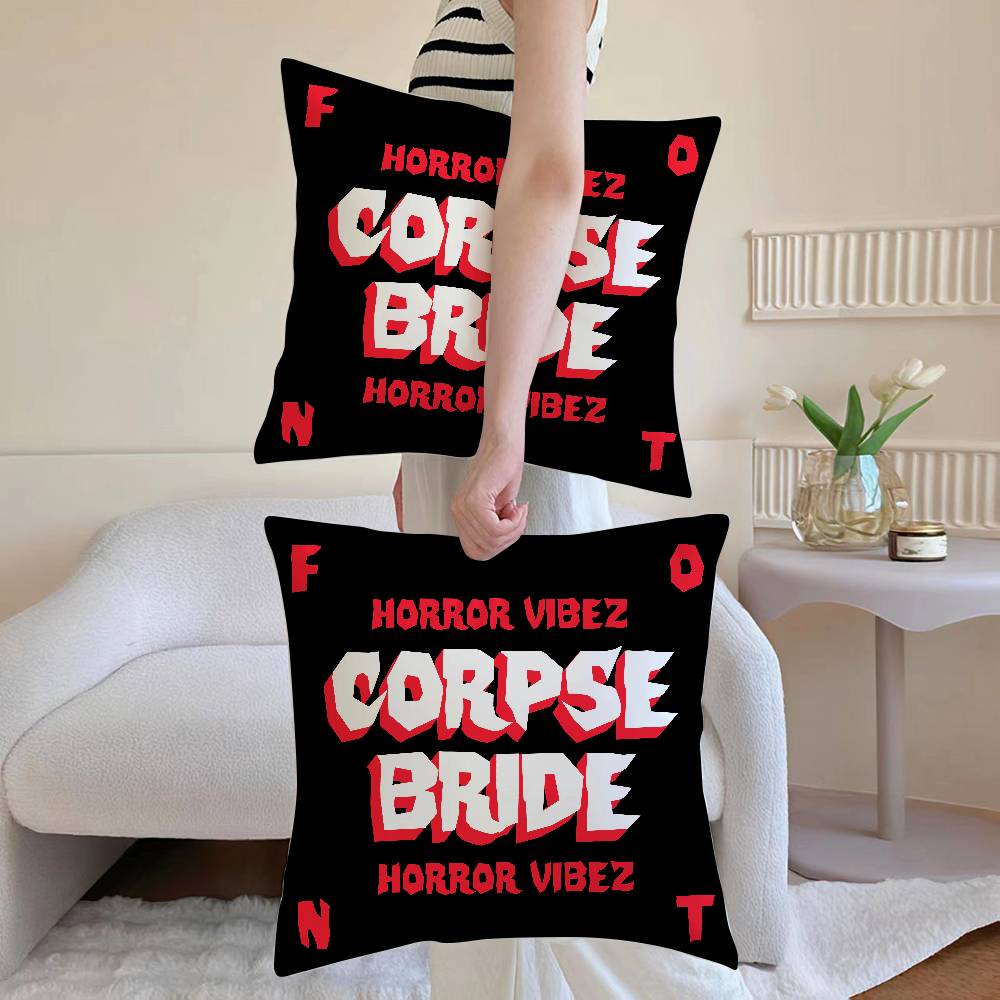 

Hot C-corpse B-brideS Pillow Case Sofa and Living Room Decorative Cushion Covers Dust-proof and Mite-proof Invisible Zipper 12x12Inch