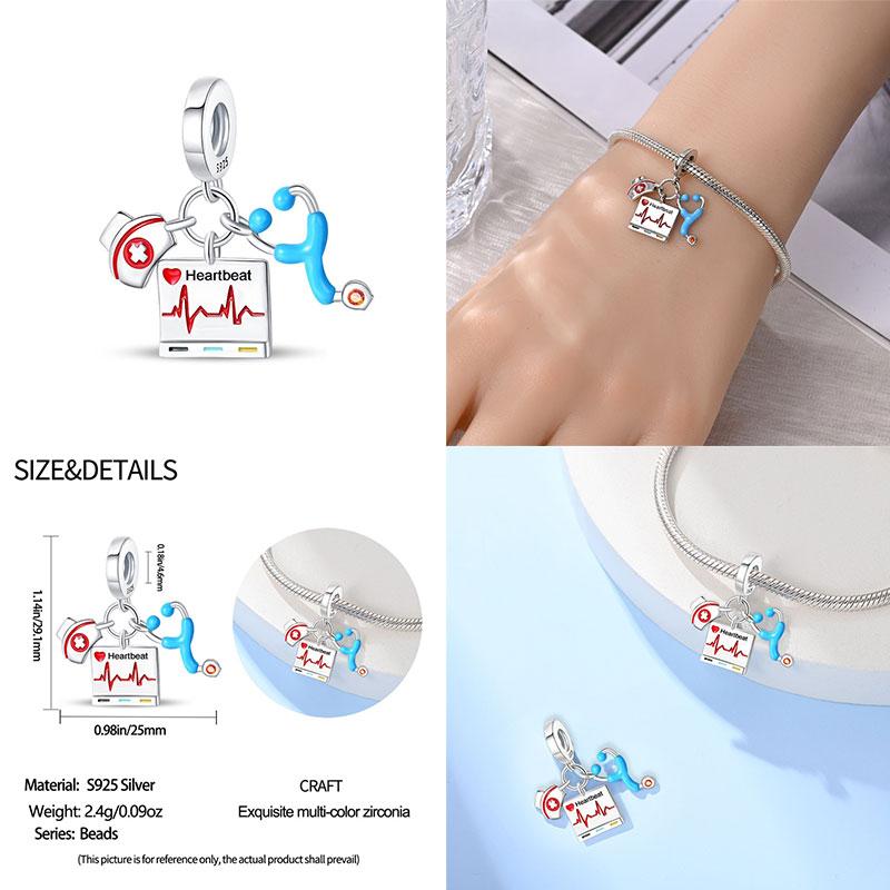 100% 925 Silver Love Medicine Box Beads Medical Guardian Charms Fit Original Women's Bracelet DIY Jewelry Making Gifts