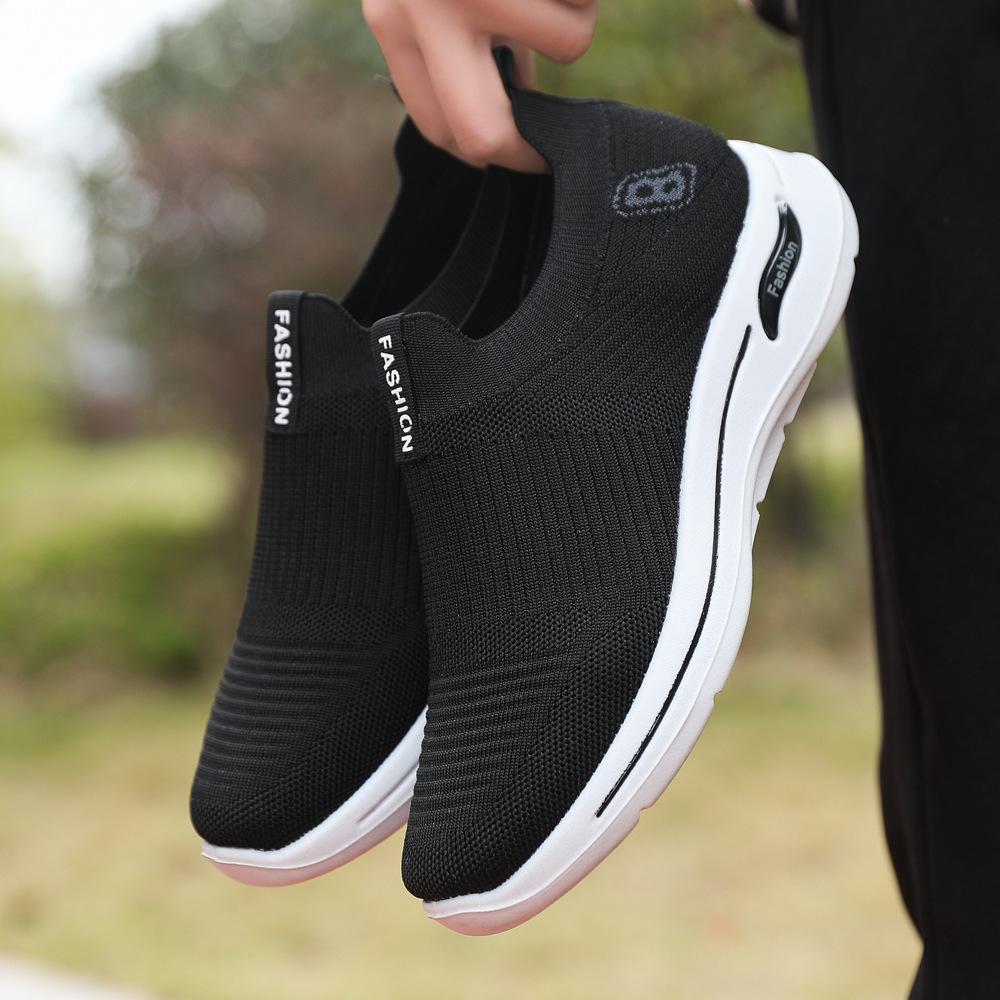 

Men s shoes summer new fly-woven mesh breathable men s shoes soft sole sports breathable casual one-pedal cloth shoes 39 серый
