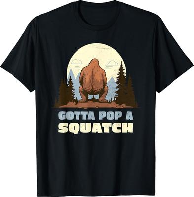 Funny Bigfoot Gotta Pop A Squatch Sasquatch Poop Joke Pun T-Shirt