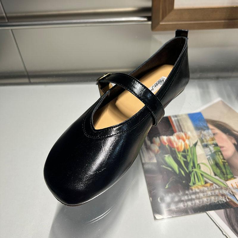 

Мода Мода Ремешок с пряжкой Женские туфли Мэри Джейн Балетки Мягкая женская обувь с неглубоким вырезом Круглый носок Женские балетки 35 чёрный