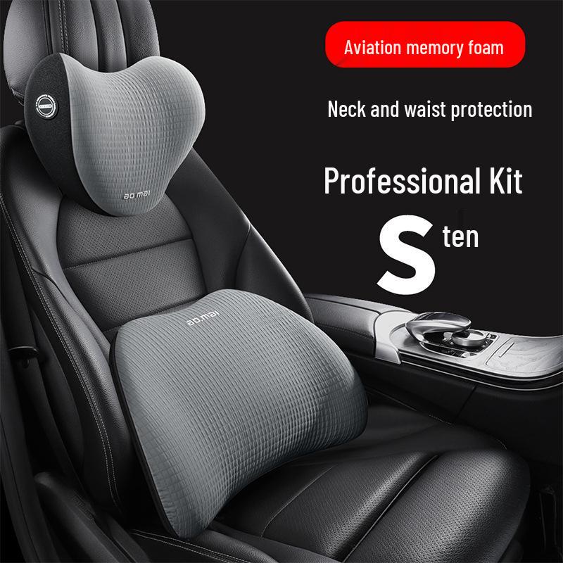 Polo Golf Bora Car Lumbar Support & Neck Pillow - Premium Memory Foam Massage Headrest
