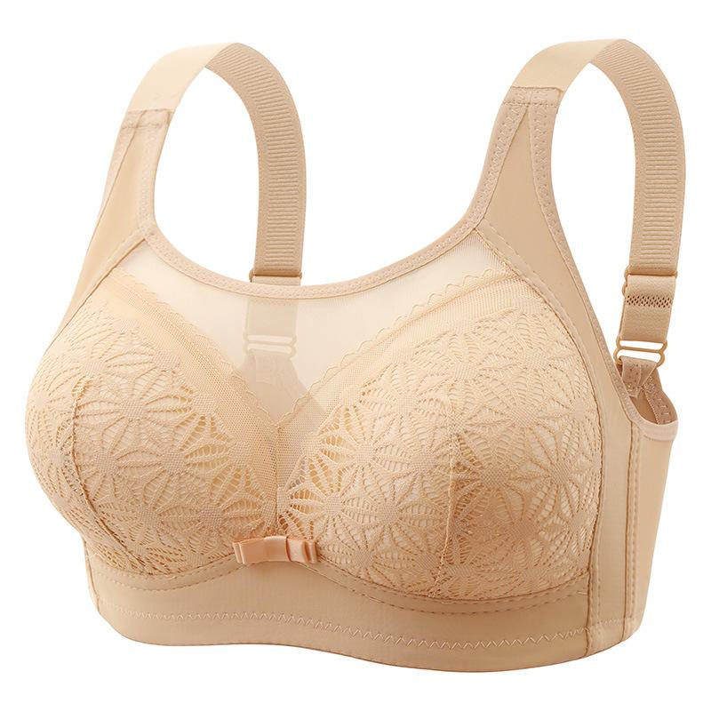 High-end tube top beauty back without steel ring gathering adjustment bra thin cup breathable anti-light four-breasted underwear