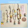 Pvc Dog Phone Lanyard With Beaded Chain For Cute Mobile Accessories