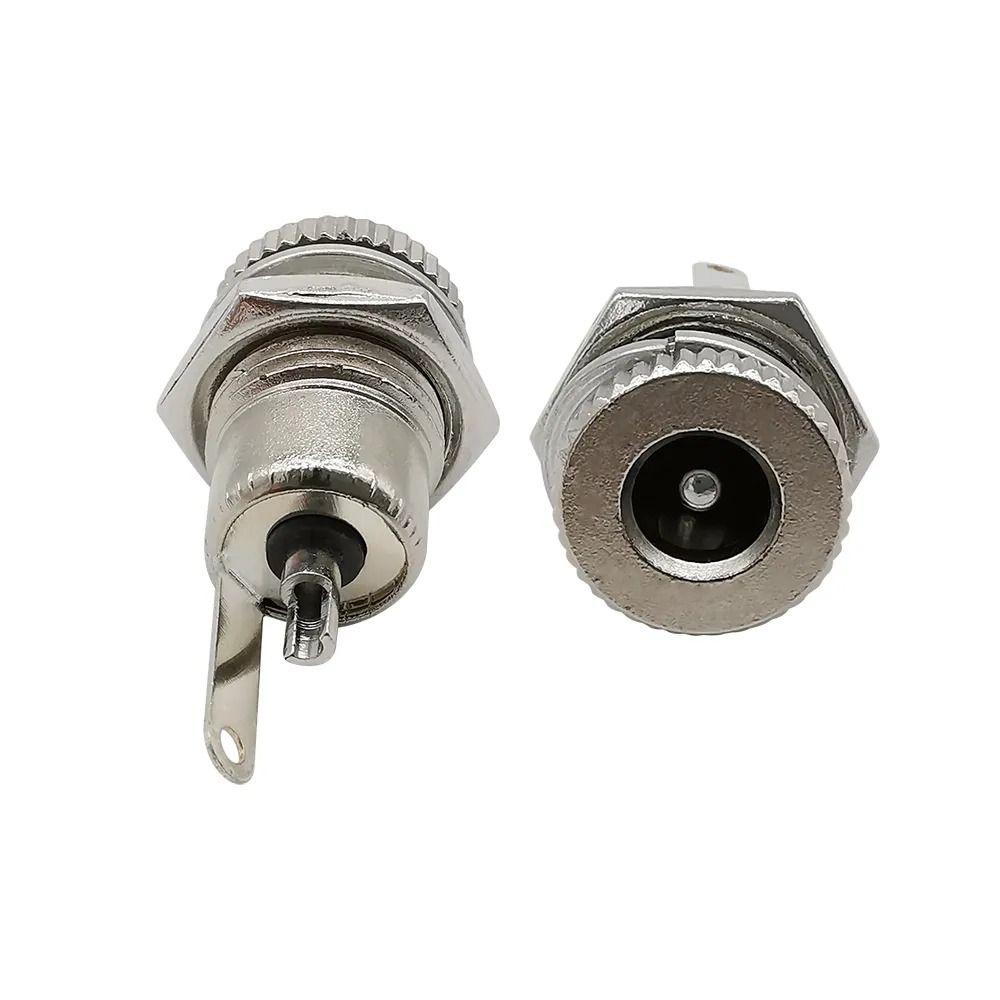 Metal DC Jack Adapter 5.5 x 2.1mm Panel Mount Connector DC Power Female Socket Jack