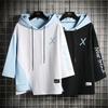 Men Hooded T Shirt Korean Men's Fashion Summer Outdoor Casual Short Sleeved Hip Hop Men's Clothing Streetwear