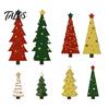 Desktop Christmas Tree 8Pcs Table Sign Set, Rustic Wooden Xmas Tiered Tray Decoration Sign, Mini Tabletop Centerpiece, Winter Holiday Party