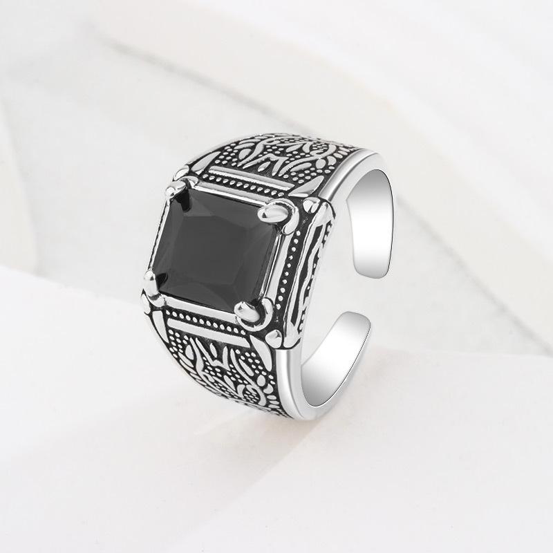 Yin Taifei Retro Korean-Japanese Silver Open Ring - Versatile Court Style for Women & Men