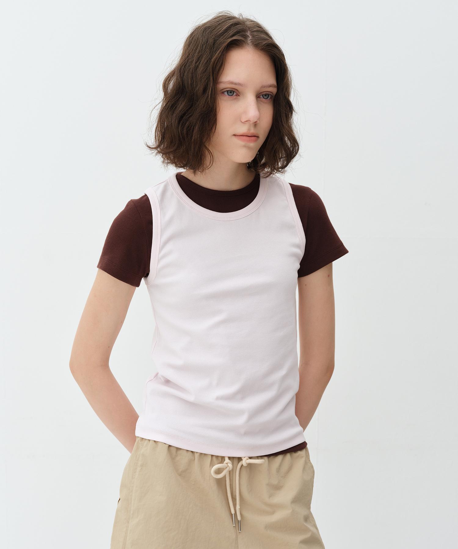 Bensimon Basic Ribbed Sleeveless - Pale Pink Pale Pink/00F