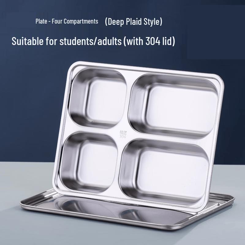 ZISIZ Stainless Steel Compartmented Food Tray
