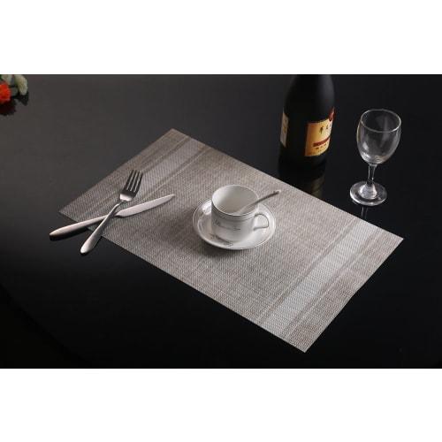 Miya Set of 4 Japanese-Style Placemats/Table Mats, Water-Repellent, Stain-Resistant, Washable, Easy to Clean, Non-Slip, Friction-Resistant, and Insula