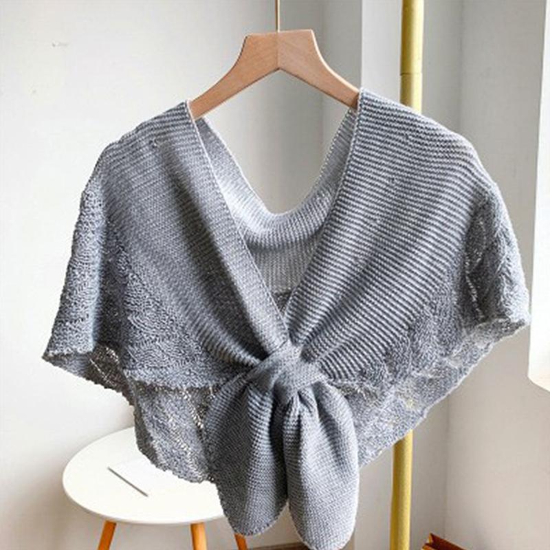 Gefälschte Kragenschal Damen Bluse Schultern Gefälschter Kragen Umhang Geknoteter Strickschal Einfarbiger Halsschutzschal