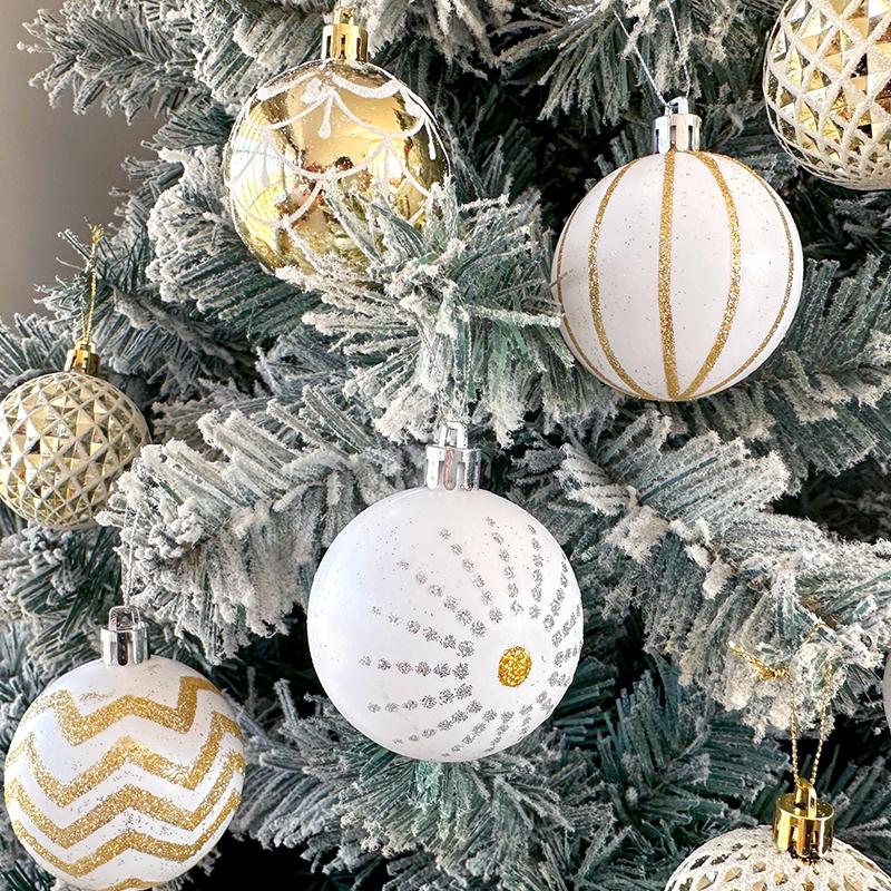 30pc/box Painting New Year Sparkling Christmas Balls Gifts Christmas Tree Pendants Home Hanging Pendants Exquisite 6cm