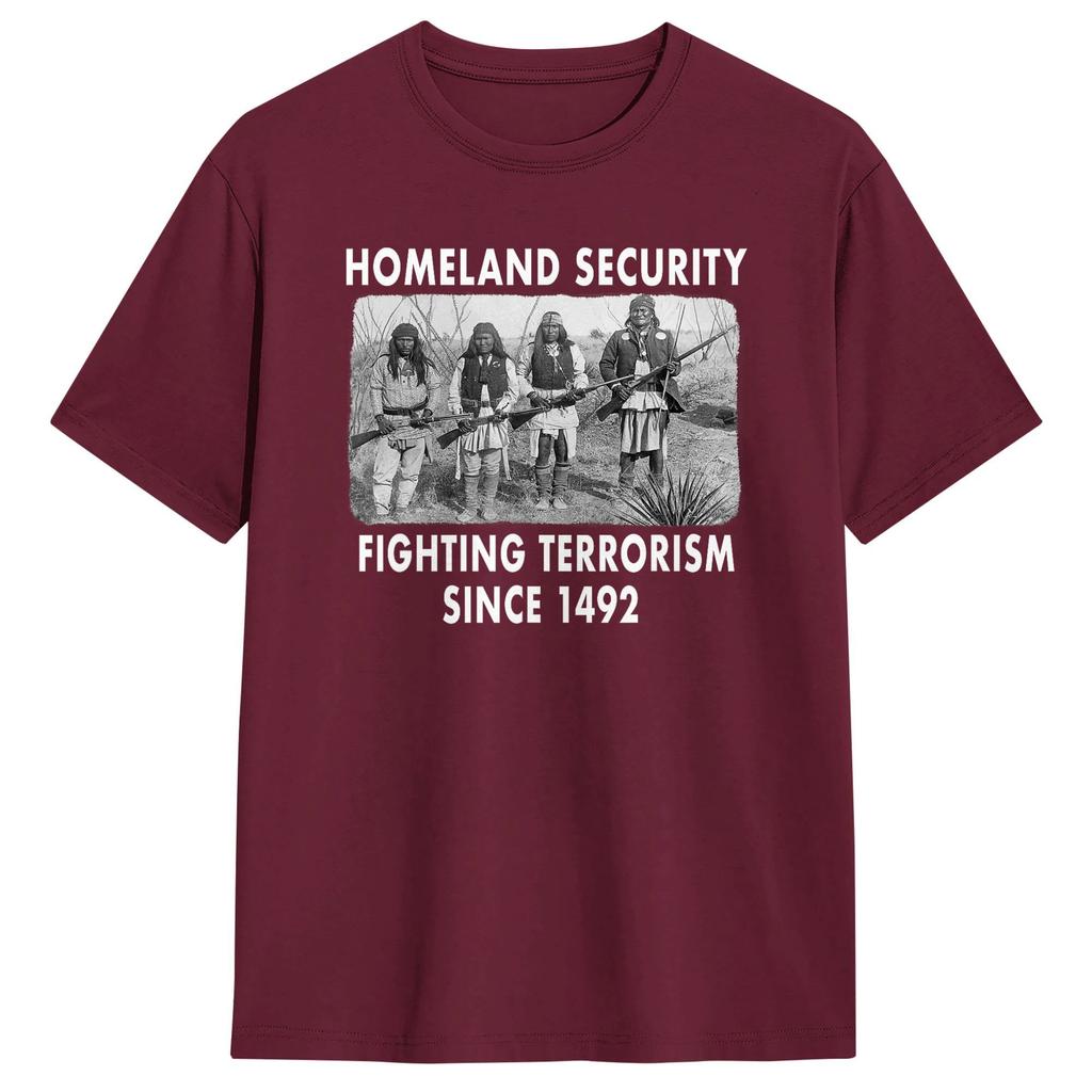Unisex Womens TShirt Homeland Security Fighting Terrorism T Shirts Harajuku Summer Tee Shirt Streetwear Cotton Clothing Gift