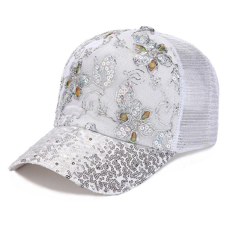 Hat Women's Summer Breathable Mesh Hat Shining Baseball Hat Fashion Duck Tongue Hat Sunshade Sun Cap Dome