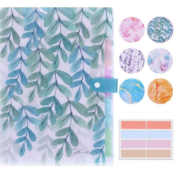 Forest Series Expanding File Folder Stylish Funky Cute Retro Document Organizer with Natural Scenes for Students,Teachers & Freelancers - Blue