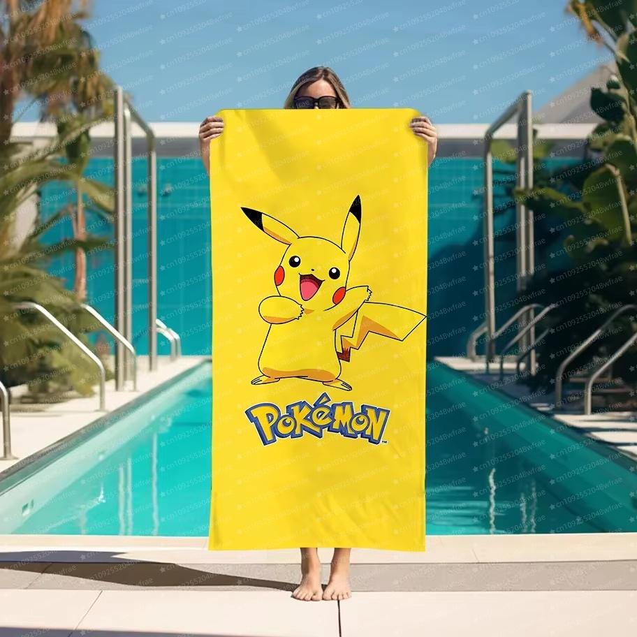 Pokemon Anime Cosplay Large Beach Towel Summer Towels Bathroom Bath Towel Swim Towels Gym Travel For Home Quick Dry Kids Gift