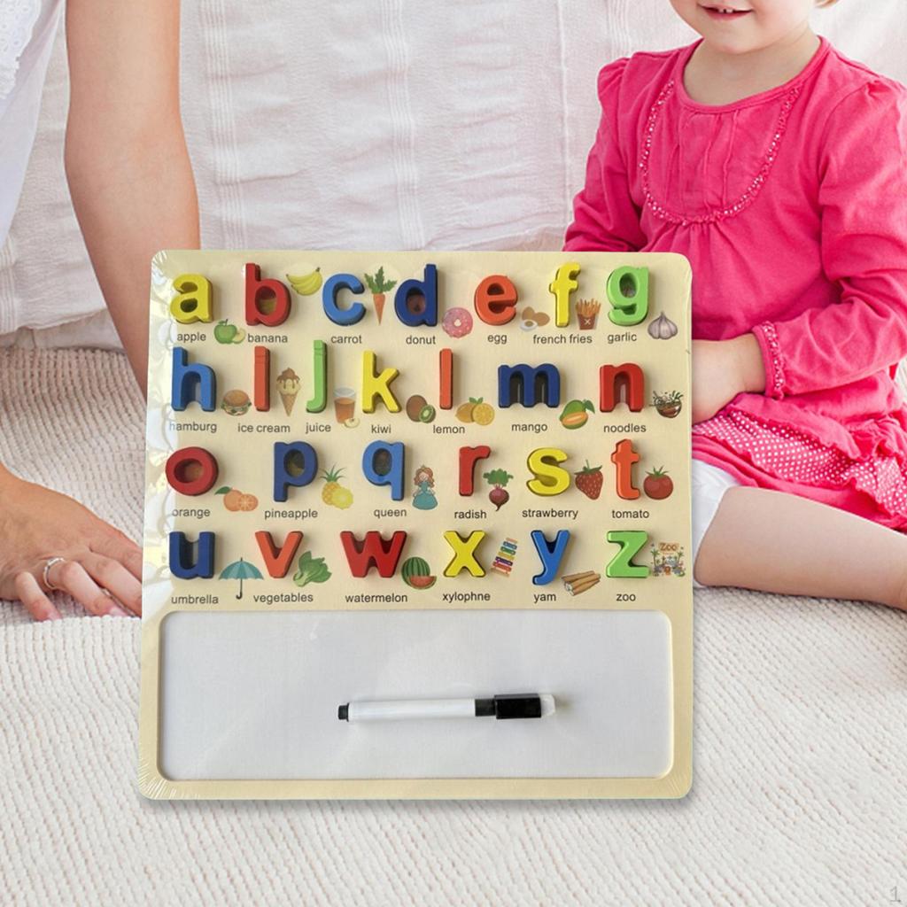 Alphabet Puzzle Board 30x30cm Interactive Preschool Learning Valentines Day Gifts for Kids