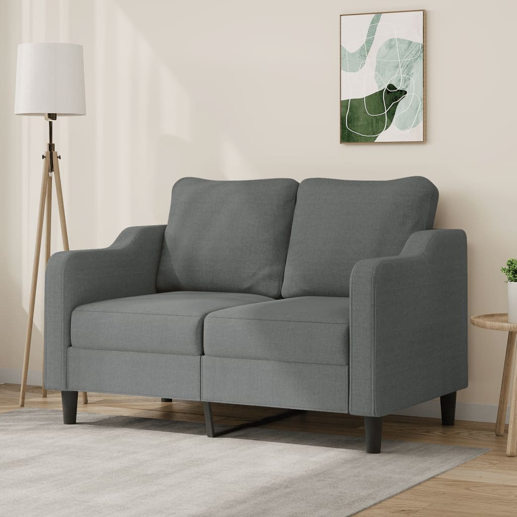 Vidaxl Sofa 2-Osobowa, Ciemnoszara, 120 Cm, Tapicerowana Tkaniną