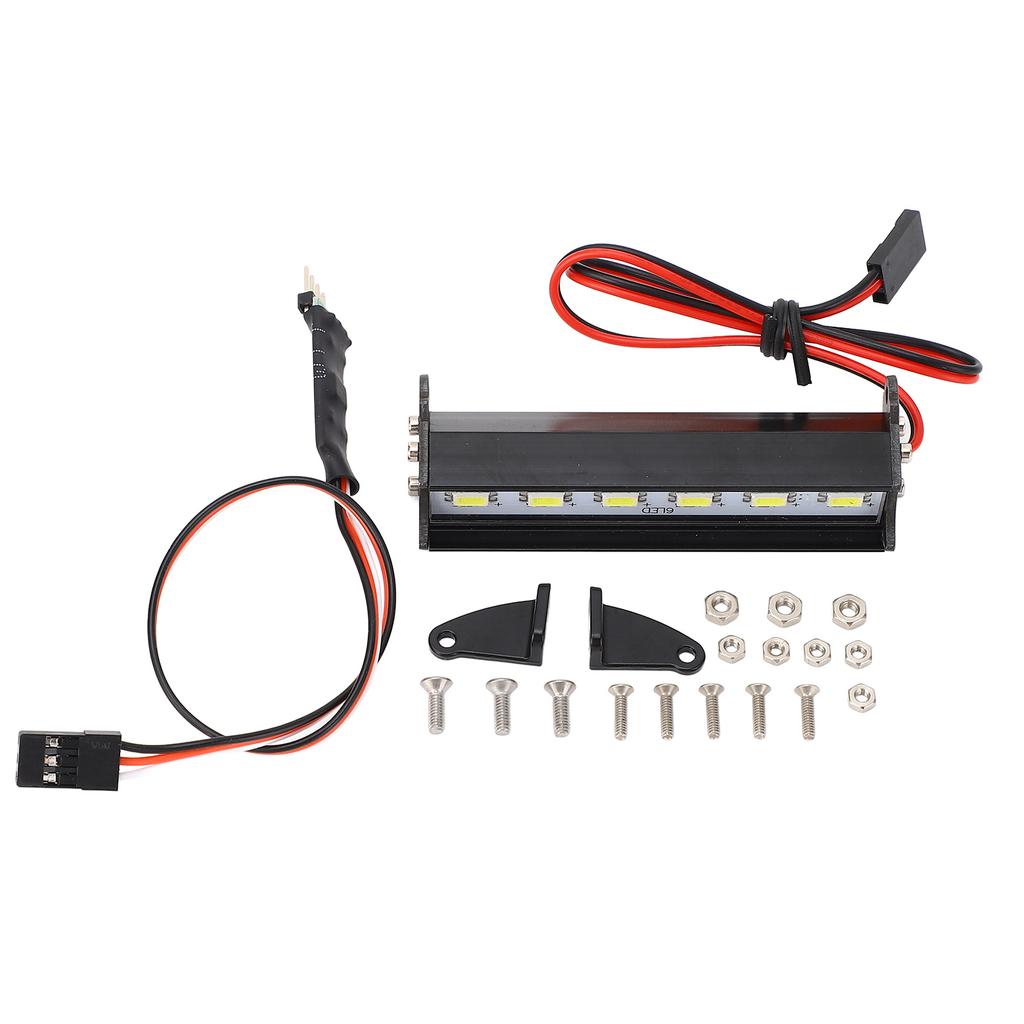 RC LED Light Bar Kit 70mm Aluminum Alloy 6LEDs White Light RC Car Roof Lamp for Redcat for SCX10