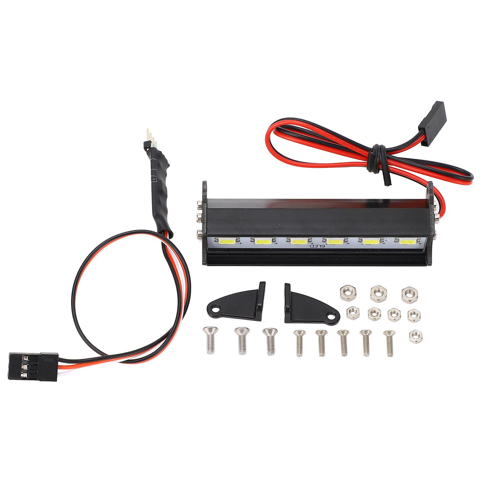 

RC LED Light Bar Kit 70mm Aluminum Alloy 6LEDs White Light RC Car Roof Lamp for Redcat for SCX10