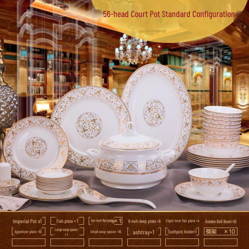 Xuankunpai 56-Piece European Ceramic Dinnerware Set