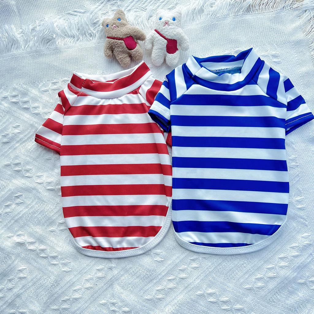 Dog Clothes New Striped Vest Spring Summer Autumn New Cat Small Medium and Large Dog Teddy