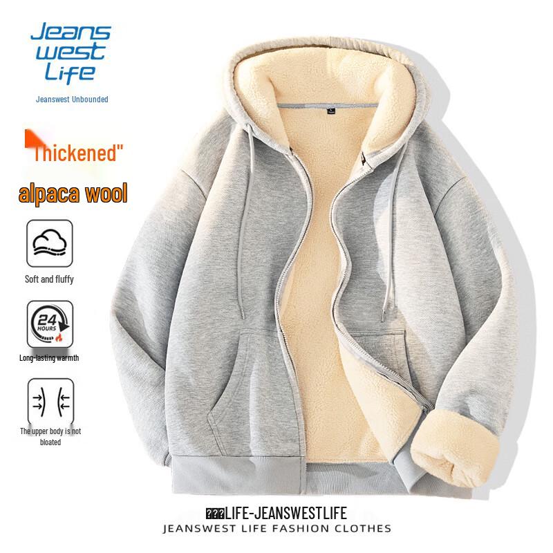 

JEANSWEST LIFE Men s Thickened Fleece Lined Jacket L