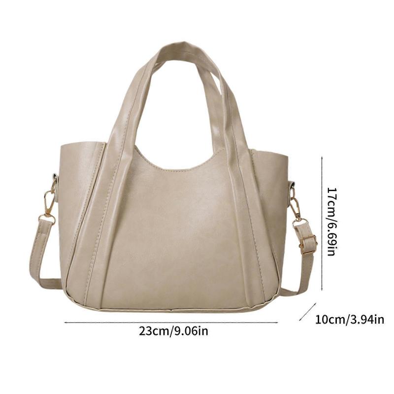 2023 Leather Tote Bag Solid Color Fashion Handbag Large Capacity Versatile Bucket Bag Shoulder Bag for Women Girl PU Bag Pink