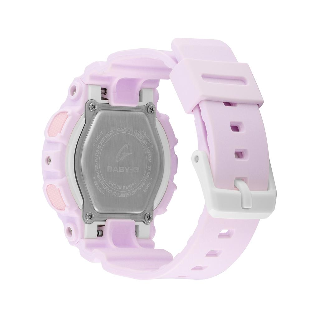Casio Baby-G Series 100m Waterproof Fashionable Simple Solar Quartz Movement Resin Strap Watch Women Watches Purple BA-110XPM-6A