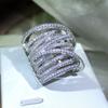 Diamantový prsten ze 100 % 925 mincovního stříbra pro ženy Anillo De Wedding Bands Diamantové zásnuby Anel Gemstone Anel Women
