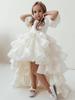 Girls' White Puffy Princess Dress - Flower Girl Wedding Long Gown