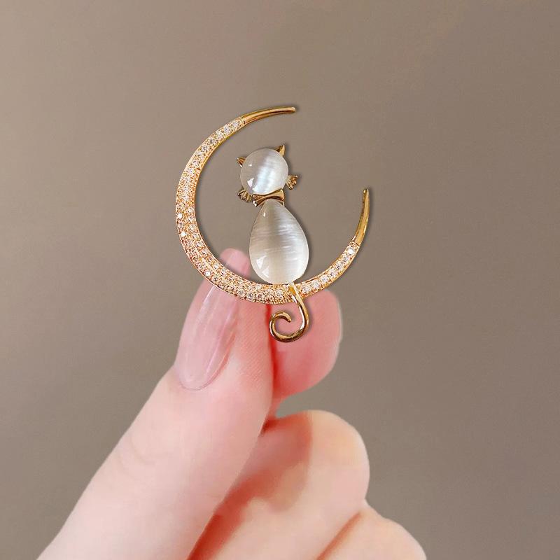 Lovely Birds Butterfly Cat Brooch For Women Pearl Rhinestone Trendy Animal Jewelry Coat Dress Lapel Pins Wedding Party Gifts