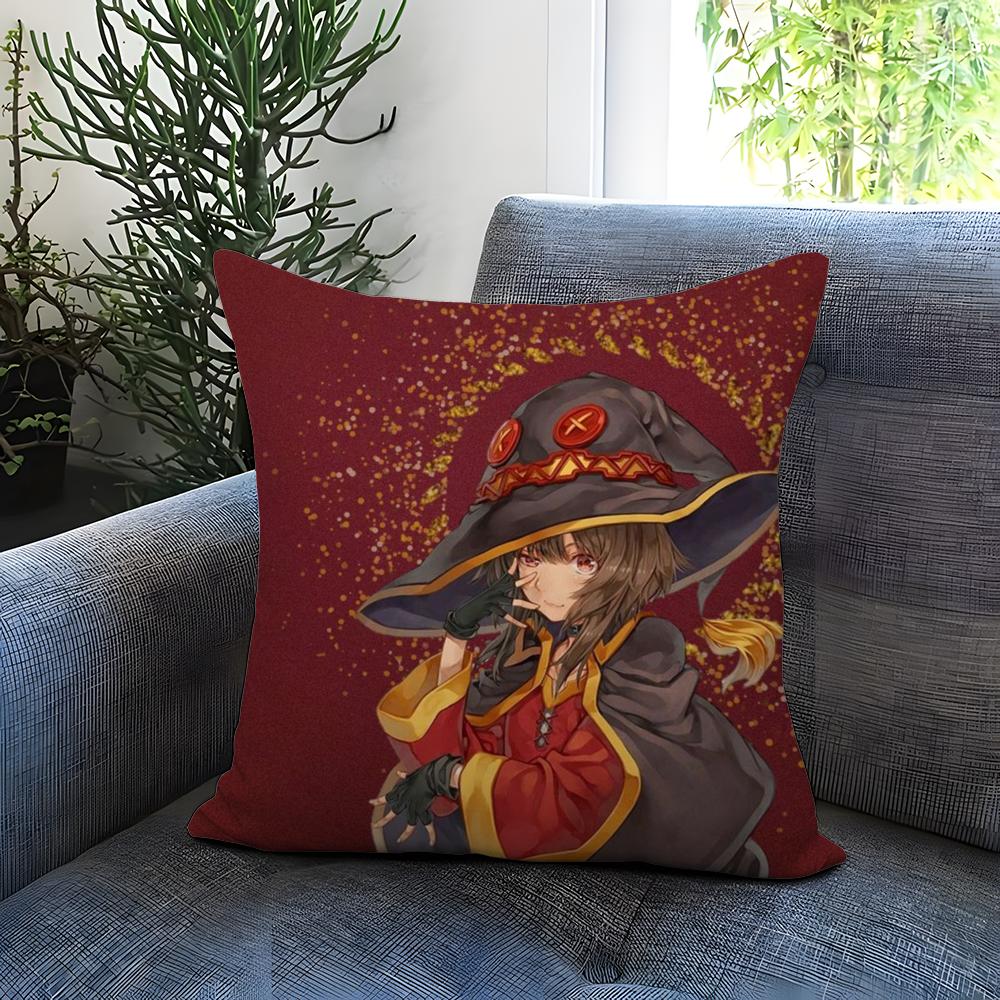 Милая Наволочка с Мегумин M-Megumin Удобная Двусторонняя Наволочка Идеально для Автомобиля Дивана Спальни и Не Только 30cmx30cm