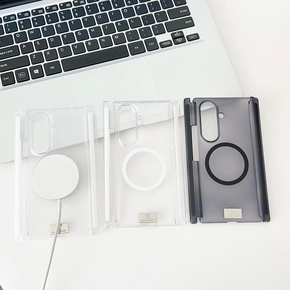 For Samsung Galaxy Z TriFold Case Hard Transparent 2 Hinge Magnetic MagSafe Protective Back Cover For Galaxy Z TriFold Shell