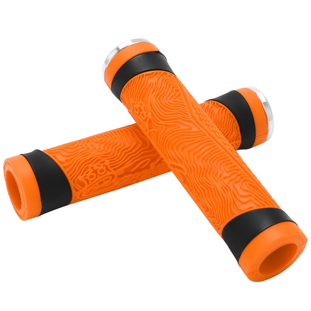 MTB Bike Handle Silicone Grips Flat Handlebar Bicycle Bar End Plugs Handle Cover GripsOrange