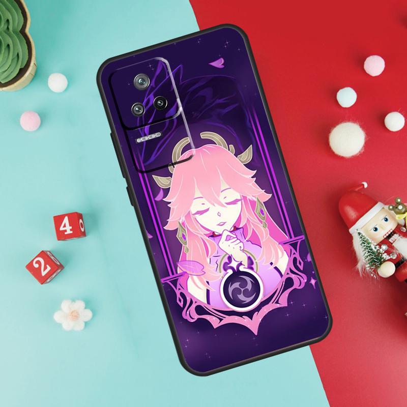 Genshin Impact Yae Miko Case For Xiaomi 13 12 Lite 11T 12T Pro 12X POCO X3 X5 F5 Pro F4 X4 GT M5s C40 F3 Back Cover