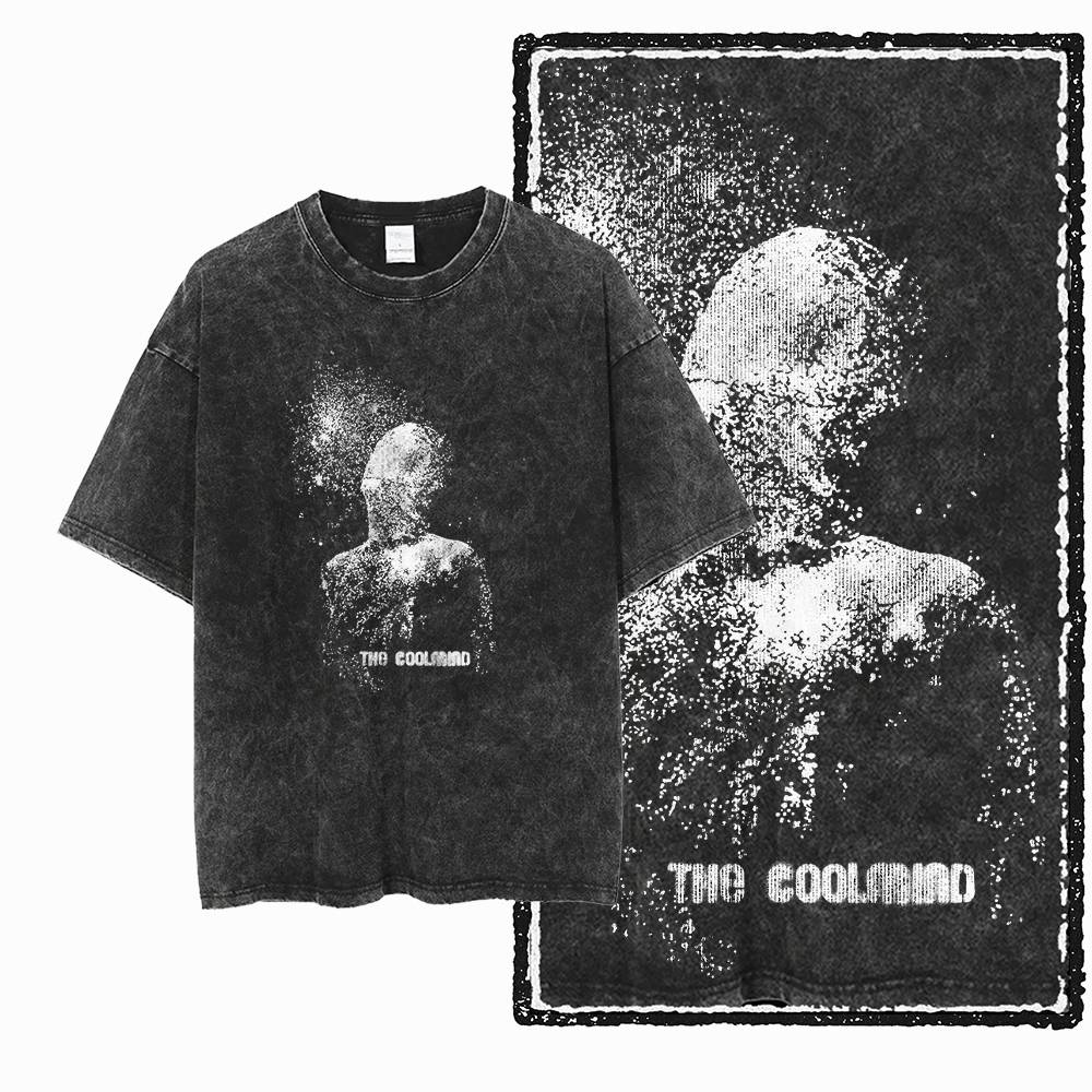 G Acid Washed Black Vintage Cotton COOLMIND Printed Unisexs Tshirt Streetwear Big Size Cool Oneck Unisexs Tee Tshirt
