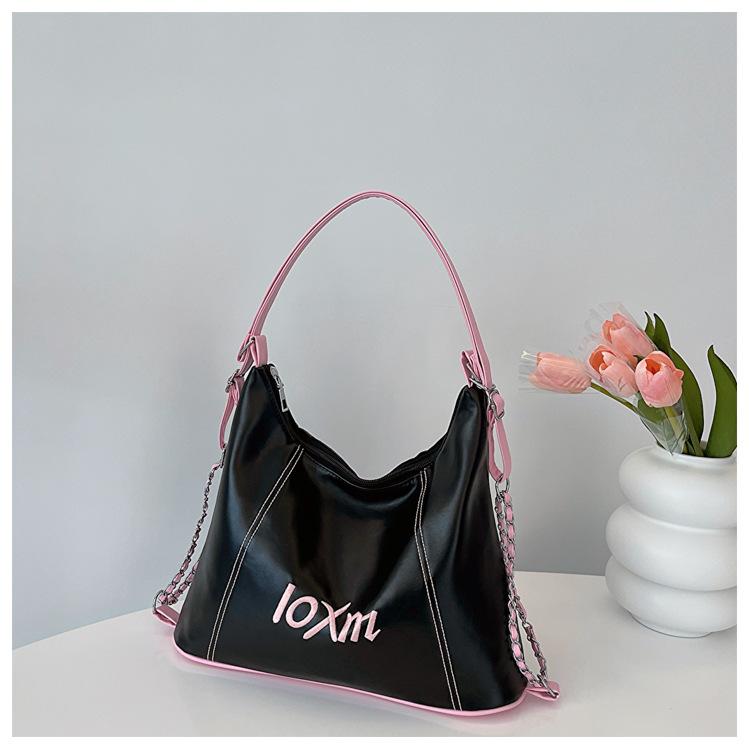 

2025 Autumn New Embroidered Letter Commuter Large Capacity Multifunctional Backpack Single Shoulder Crossbody Underarm Bag Women