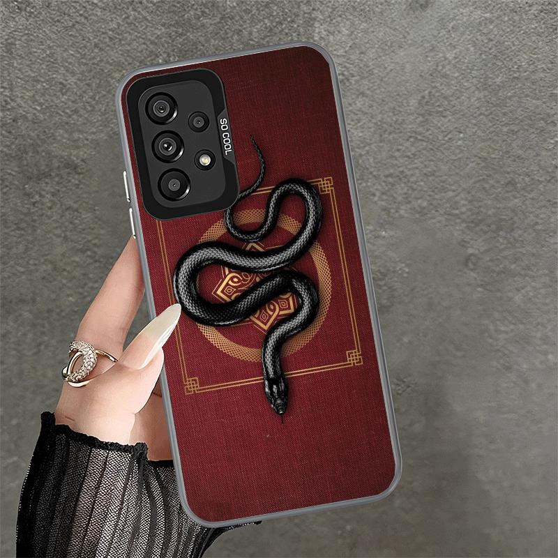 Black Snake Doodle Shockproof Phone Case for Samsung A17 A16 A15 A14 A37 A57 A36 A56 A26 A35 A55 A25 A34 A54 A24 A13 A23 A33 A53
