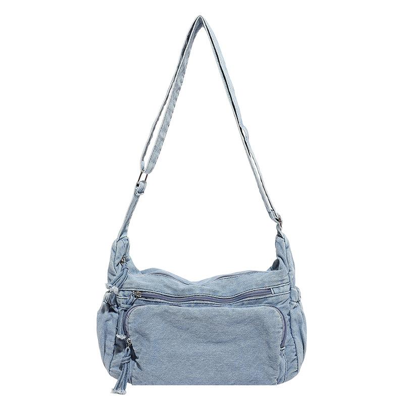 Denim Shoulder Bag Women's Crossbody Bag Commuter Large Capacity Underarm Bag