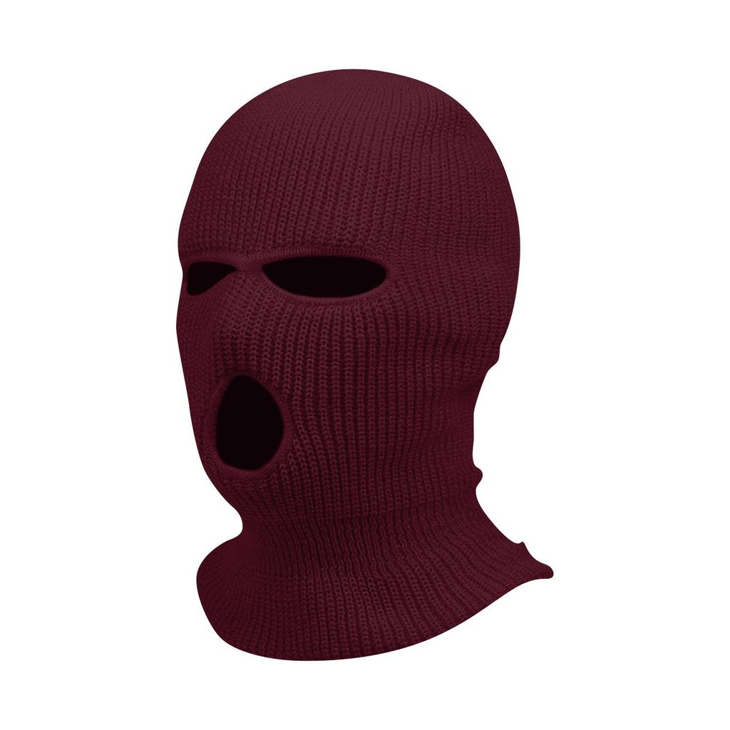 Motorcycle Windproof Full Face Knit Hats Custom SkiMask Men Warm Wool Balaclava Embroidery Winter Hats Knitted 3 Holes Ski Mask