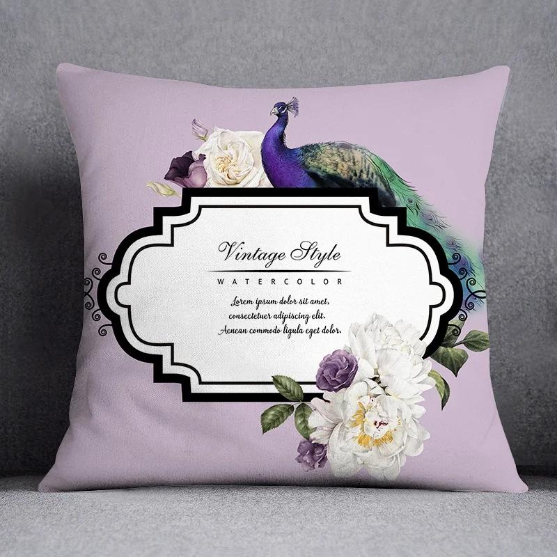 Fashion Classic Square Decorative Pillowcase Rose Pattern Living Room Sofa Cushion Pillow Home Decor