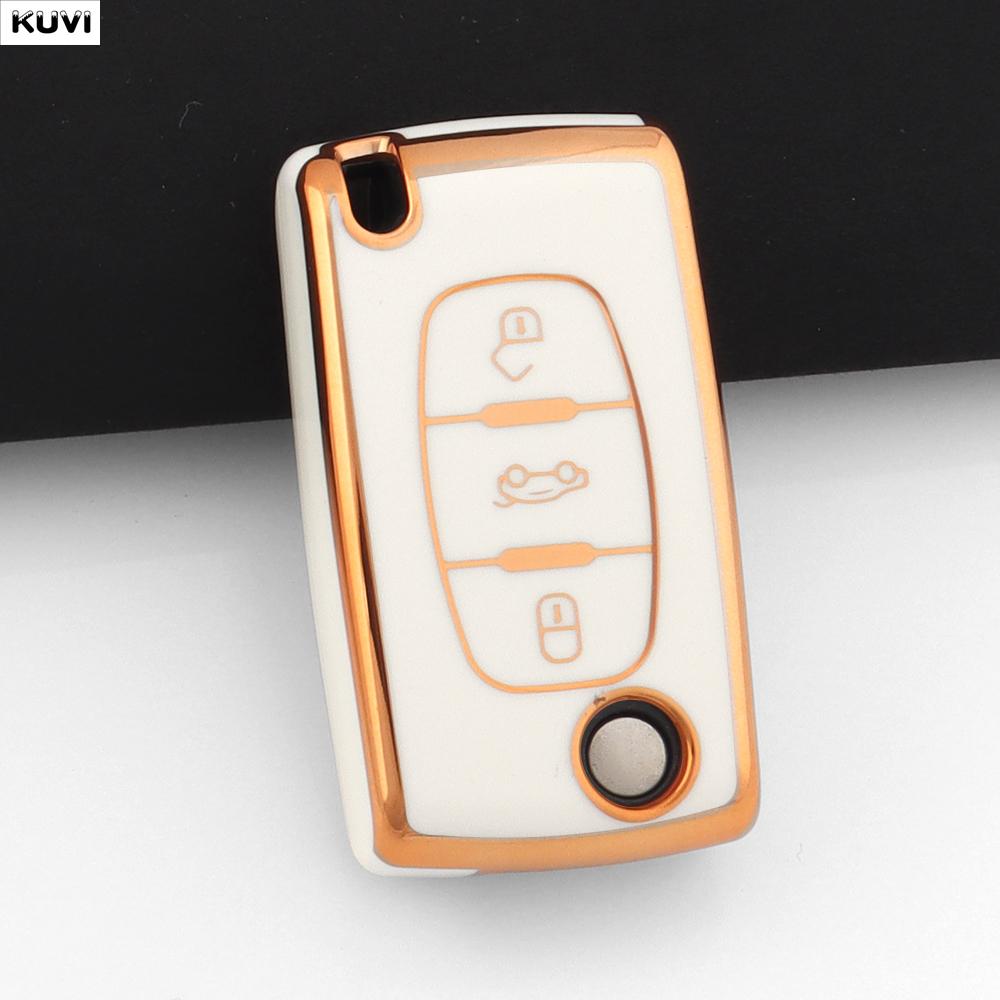 

2 3 Buttons Tpu Car Flip Key Case Cover For Citroen Crosser C3 C4 Picasso Berlingo For Peugeot Partner Tepee 207 307 308 407