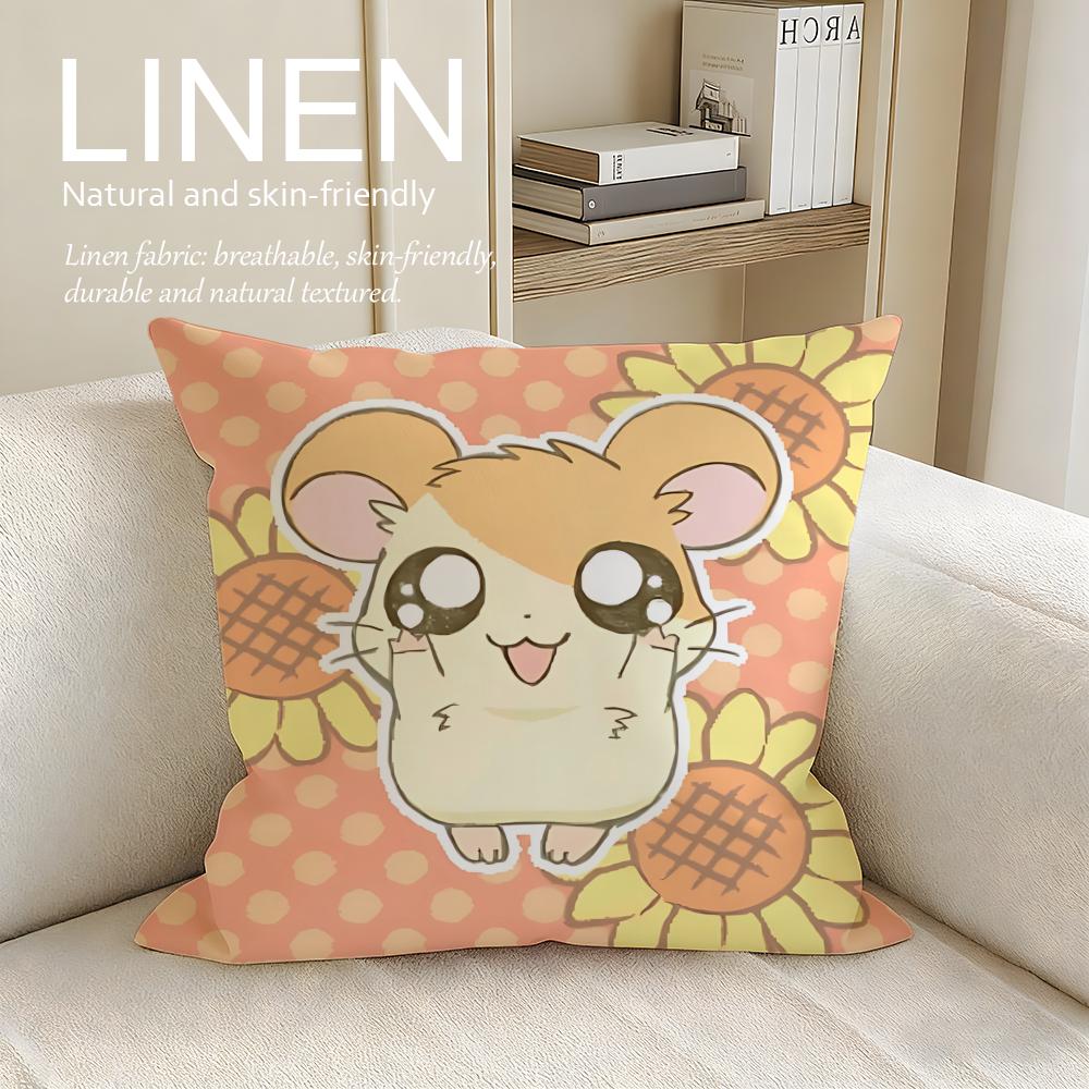 Cute Hamtaro Cushion Cover Pillowcase Set Pcs x x Breathable Washable Sofa Cushion Cover