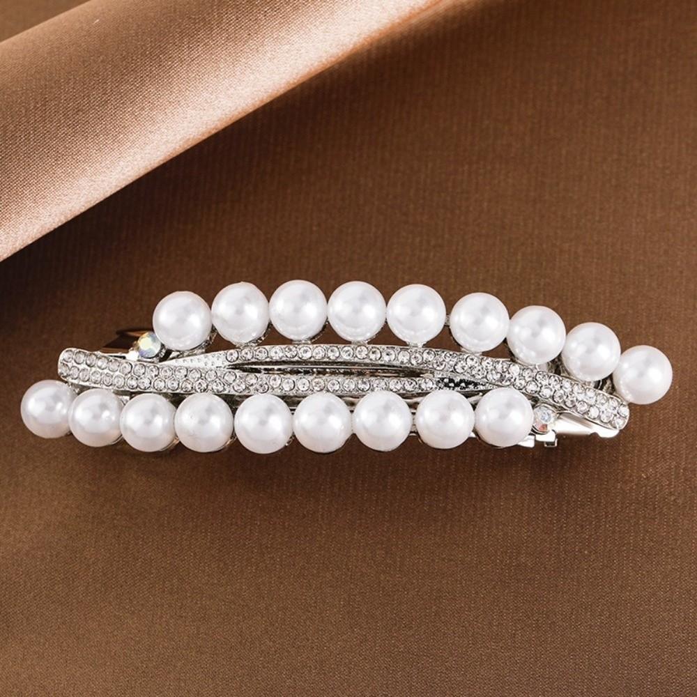 Double Row Hair Clip High-end Elegant Barrettes Exquisite Spring Hairpin Hair Accessories