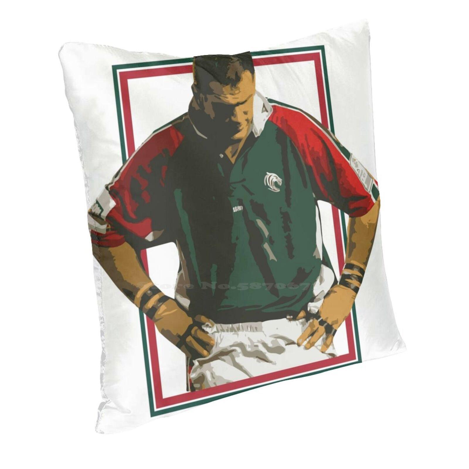 Martin Johnson 90S Pillow Cover Hug Pillowcase Martin Johnson Leicester Tigers Premiership Rugby Union Ben Kay Fritz Van Peach skin 18*18(CM)-1Pcs
