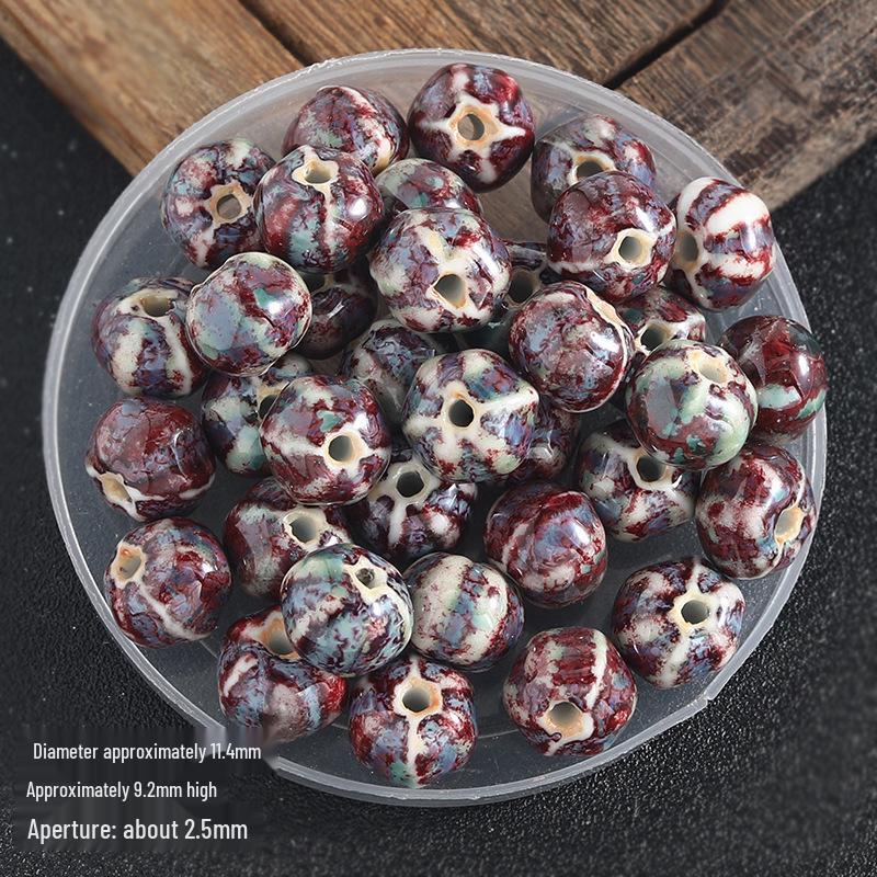 DIY Retro Ceramic Pumpkin Beads Bracelet Accessories - Handmade Jewelry Stringing & Weaving Materials