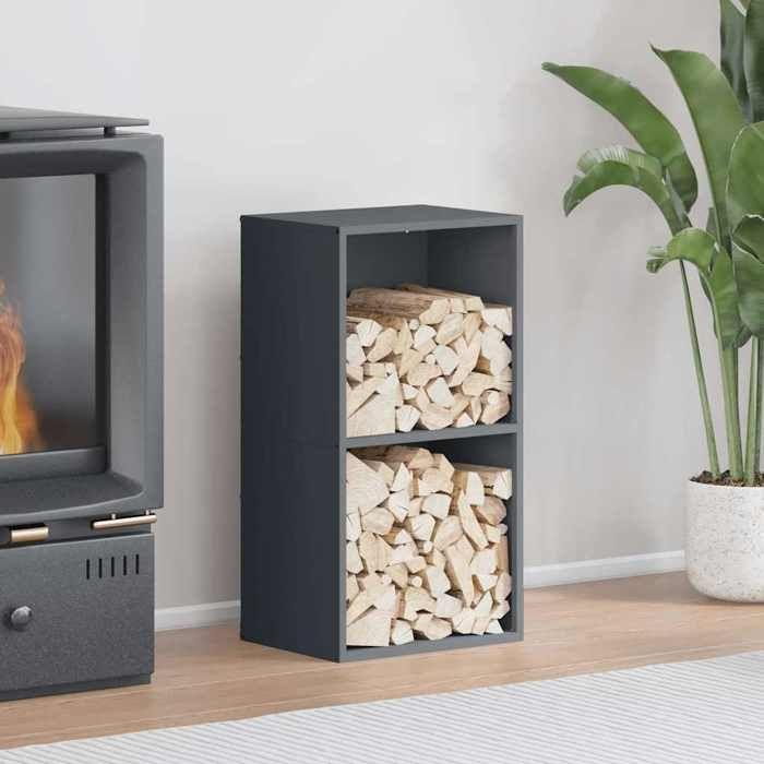VidaXL Portant de bois chauffage anthracite 40x30x75 cm, support à bûches de cheminée, support à bûches, support à bûches 864193